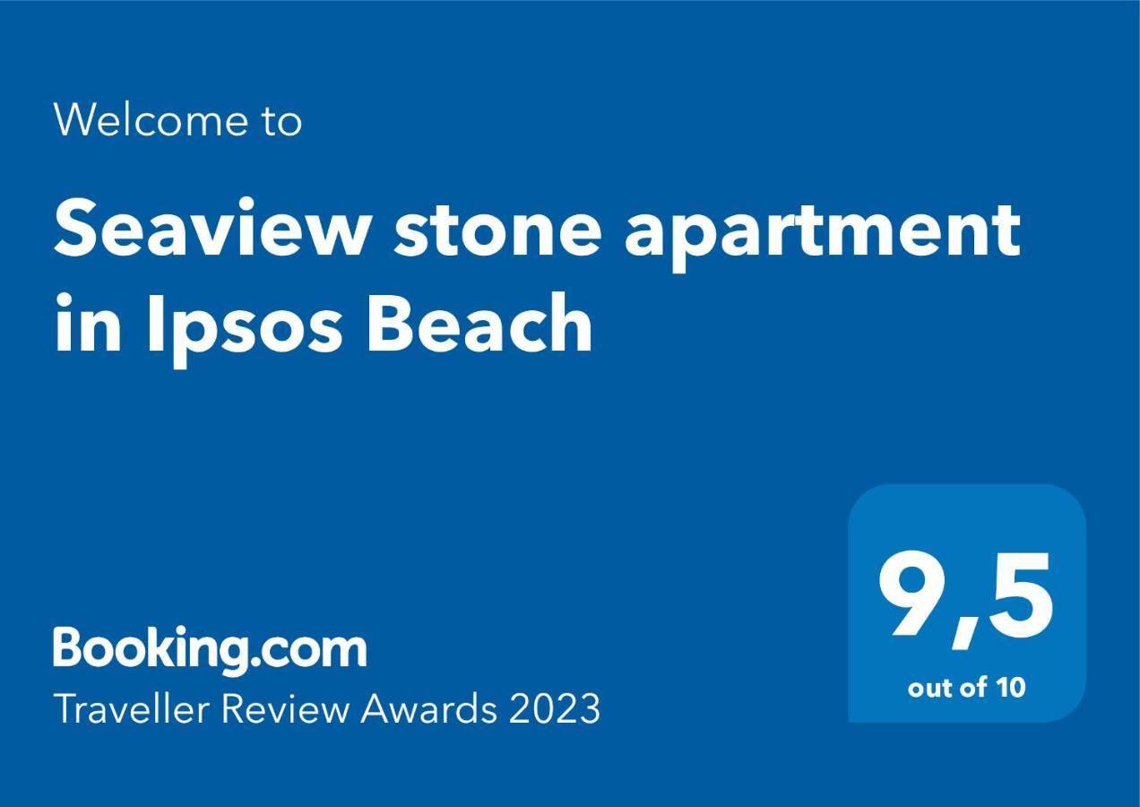 Seaview Stone Apartment In Ipsos Beach Exteriör bild